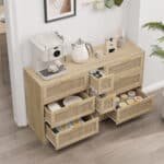 Natural Rattan Storage Cabinet with 9 Drawers and Metal Handles - Elegant Design - Image 3