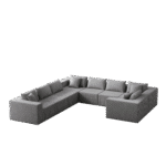 ⁦Corduroy L-Shaped Modular Sofa Set with Minimalist Design - Beige⁩ - الصورة ⁦47⁩