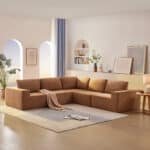 Terry Cloth Modular Sectional Sofa with Wide Seat - 5-Seater - Available in 3 Colors - Image 3