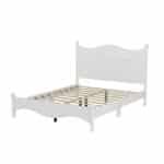 Solid Wood Queen Platform Bed Frame with Wooden Slat Support - White - Image 7