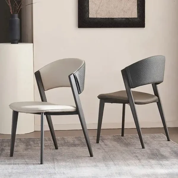 Wholesale Italian Minimalist Dining Chair Light Luxury Home Backrest Chair Simple Modern Soft Pack Cafe Leisure Chair