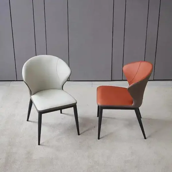 Elegant Leather Dining Chair with Fully Enclosed Backrest Comfortable Chair for Dining Room