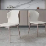 Morandi Color Upholstered Dining Room Set with Colorful Chairs - Minimalist Design