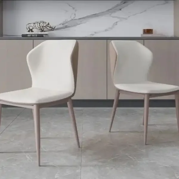 Highly Beautiful Morandi Color Upholstere Colorful Dining Room Set Furniture Minimalist Dining Chairs