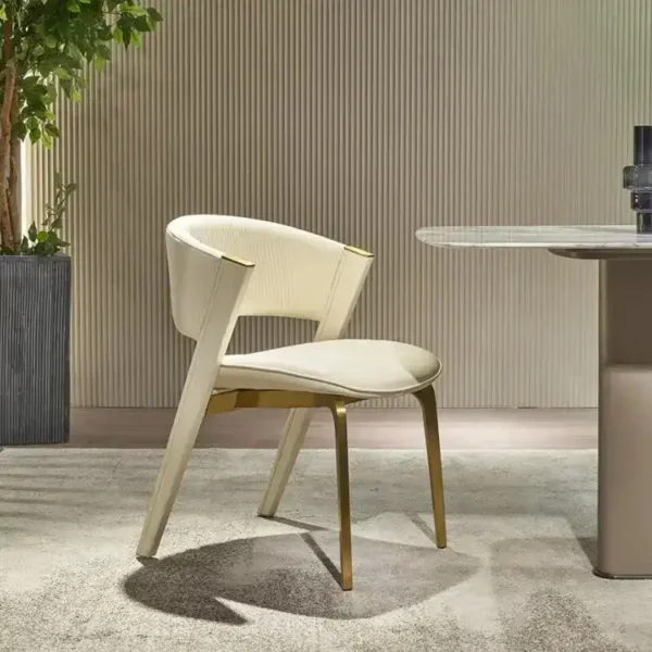 Modern Stainless Steel Vintage Dining Chairs Nordic Comfortable Upholstered Furniture Chairs for Event Restaurant Home Furniture