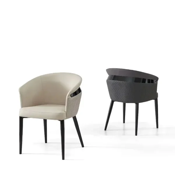 Modern Nordic Home Office Dining Chair High Italian Restaurant Furniture Design Creative Metal PU Leather Adjustable Banquet