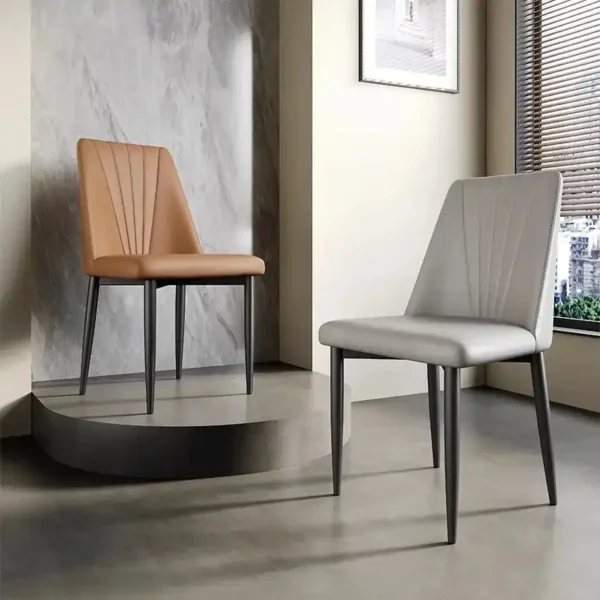 Modern Leather Chair Restaurant Dining Chairs Backrest Lounge Chair Furniture