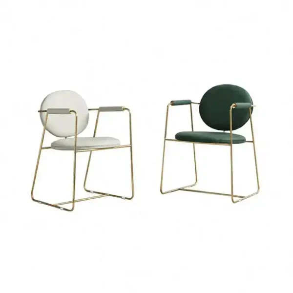 Italian Style Dinning Room Furniture Stainless Steel Dinner Chair Modern Leather Ins Dining Chairs