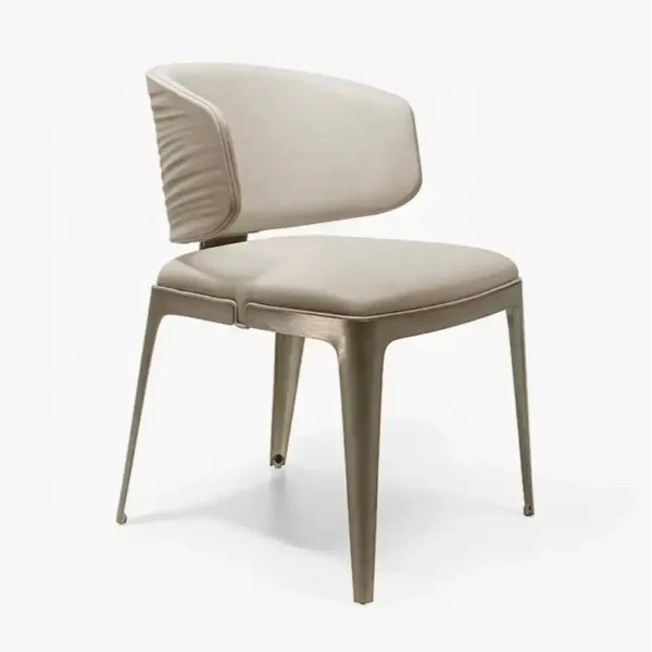 Luxury Dining Chair for Dining Table Custom Modern Stainless Steel Leather Dining Room Chair