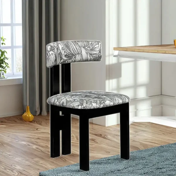 High Quality Retro Creative Restaurant Furniture Fabric High Backrest Comfortable Modern Home Wooden Dining Chair