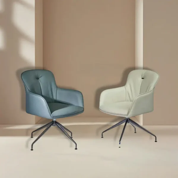 Lu Good Quality Modern 360 Swivel Iron Legs Leather Chair