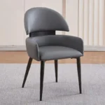 Premium Fabric Dining Chair with Enlarged Backrest - Neutral - Image 4