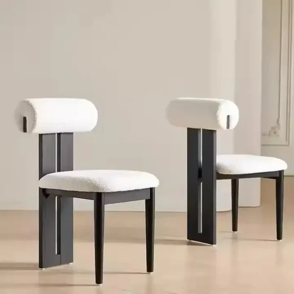 Visitor Lounge Writing Chair White Office Chair Accent Antique Other Wood Used Lamb-wool Relax Restaurant Wood Chair