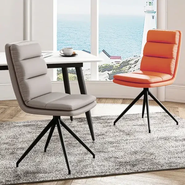 Modern Office Chair Contemporary Office with Steel Metal Legs Rotating Office Chair Without Wheels Dining Chairs
