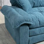 Chenille Loveseat with Memory Foam Cushions and 2 Throw Pillows - Blue - Image 8