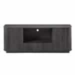 Pressed Wood Wave Patterned Storage Cabinet with Enclosed Compartments - Black - Image 6