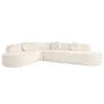 Chenille Curved Sectional Sofa with Tufted Cushions - Gray - Image 5