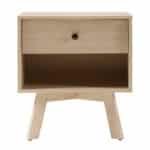 Coastal Oak Minimalist Nightstand with 1 Drawer - Mid-Century Modern Design - Image 2