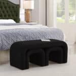 Stylish Black U-Shaped Ottoman Bench – Versatile Seating & Footrest - Image 2