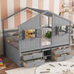 Ultimate Wooden House Loft Bed with Roof & Windows – Safe, Stylish & Fun for Kids’ Imagination - Image 2