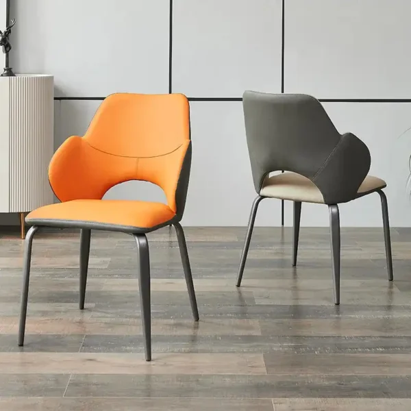 Modern Light Luxury Dining Chair Home Soft Hotel Dining Table Chair Casual Restaurant Simple Leather