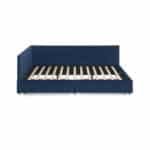 Luxurious Dark Blue Velvet Bed Frame with Storage & Tufted Design - Image 7