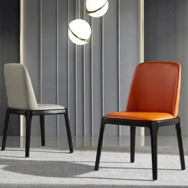 Modern Metal Dining Chair Luxury Living Room PU Leather Furniture for Kitchen Hotel Use