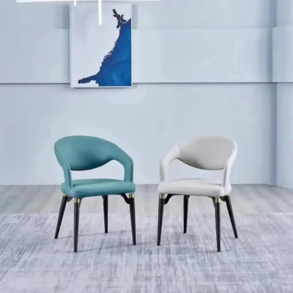 Modern Wooden Home Dining Chair Metal Hotel Restaurant Furniture Leather Armchair Luxury Solid Wood Velvet Dining Room Chairs
