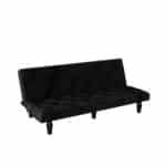 Velvet Sofa Bed with Tufted Design - 2-Seater - Black - Image 9