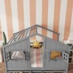 Ultimate Wooden House Loft Bed with Roof & Windows – Safe, Stylish & Fun for Kids’ Imagination - Image 4