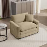 Comfortable Tan Corduroy Lounge Chair – Perfect for Relaxing & Style - Image 3