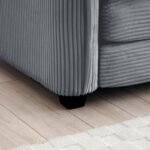 ⁦Grey Corduroy Single Deep Seat Sofa with Retro Style - One Pillow⁩ - الصورة ⁦11⁩