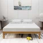 Solid Wood Platform Bed Frame with Slat Support - Queen Size - Natural Finish - Image 2
