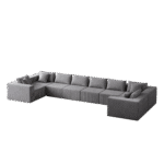 ⁦Corduroy L-Shaped Modular Sofa Set with Minimalist Design - Beige⁩ - الصورة ⁦50⁩