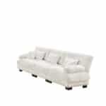 Chenille Modular Sectional Sofa with Round Bolster Armrests - White - Image 5