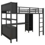 Ultimate Black Metal Loft Bed with Storage & Desk – Space-Saving, Heavy Duty & Stylish for Kids, Teens & Adults - Image 8