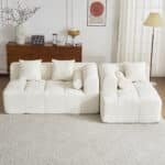 Chenille Fabric Modular Sectional Sofa with Deep Seating and Two Side Pockets - Beige - Image 11