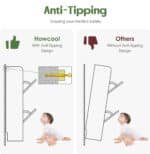 Rustic Brown Freestanding Shoe Storage Cabinet with Adjustable Shelves and Metal Legs - Image 6