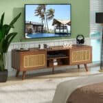 Premium Walnut Rattan Media Console - Stylish, Sturdy & Space-Saving Entertainment Center - Image 7