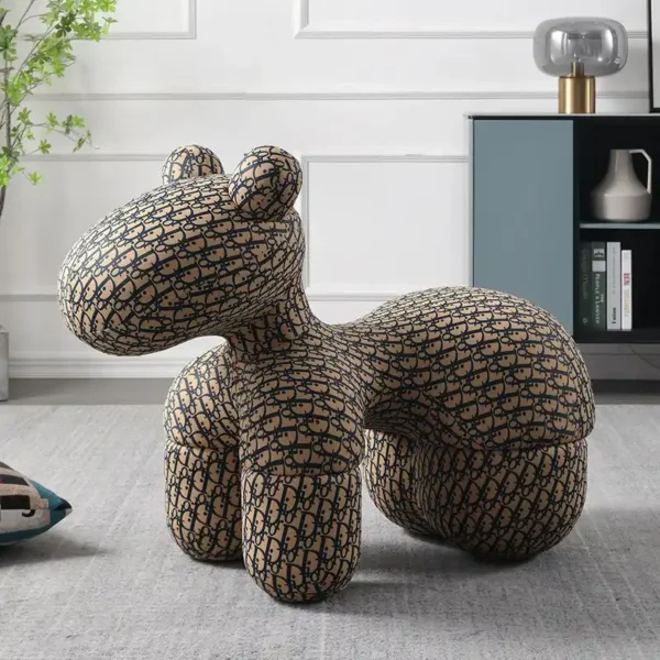Designer Creative Styliom Cotton Pony Chair Modern Living Room Sofa Casual Children's Sitting Stool Animal Seat for Bar