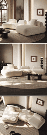 Curved Fabric Modular Sofa with Adjustable Layout - Customizable Colors - Image 7