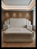 Microfiber Fabric Modern Soft Bed with Adjustable Height - Birch - Image 9