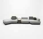 Premium Fabric Armless Backless Sectional Sofa Set - Elegant Grey - Image 2