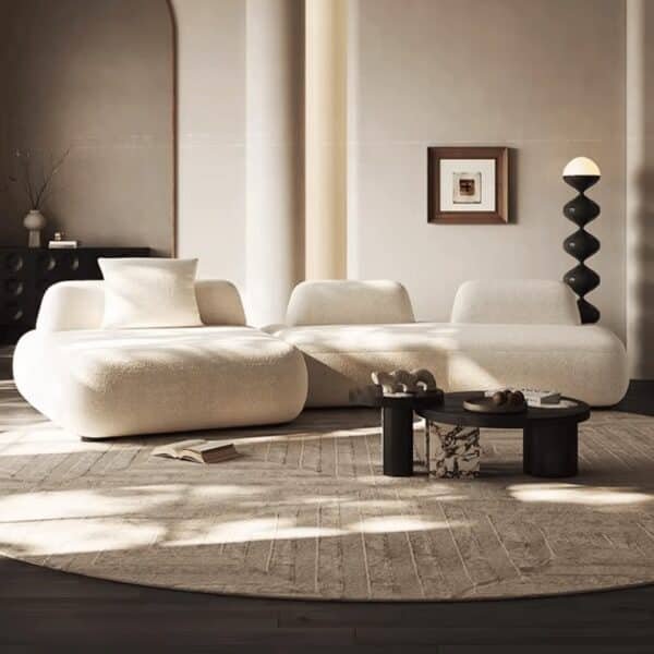 Curved Fabric Modular Sofa with Adjustable Layout - Customizable Colors