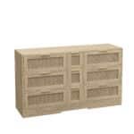 Natural Rattan Storage Cabinet with 9 Drawers and Metal Handles - Elegant Design - Image 6