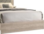 Rubberwood Eastern King Bed with Gray V-Design Headboard - Cream - Image 8