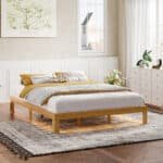 Elegant Queen Size Wood Platform Bed – Solid Pine, No Box Spring Needed - Image 3