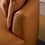 Eco-Leather Curved L-Chaise Sofa with Distinctive Design - Orange - Image 8