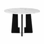 Faux Marble Round Dining Table with Spacious Top for 4 - White - Image 8
