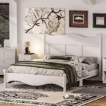 Solid Wood Queen Platform Bed Frame with Wooden Slat Support - White - Image 3
